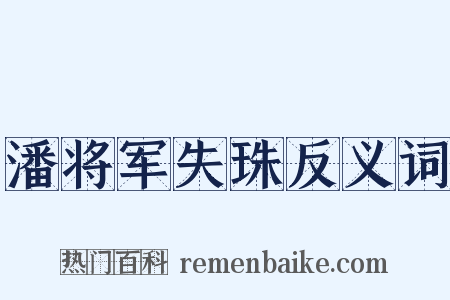 潘将军失珠反义词是什么意思的图片
